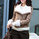 Long Sleeve Turndown Collar Evening/ Career PU Jacket With Pockets