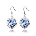 Hearts Stars Austrian Crystal In Real Platinum Plated Ladies' Earrings (More Colors)