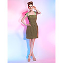 Mantel / Spalte Platz kurz / Mini-Chiffon und Satin Cocktail-Kleid
