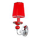 40w metal moderno aplique de pared con pantalla de tela