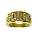 muy chapado en oro de 18 quilates clara circonio cúbico anillo que rodea la moda (más colores)