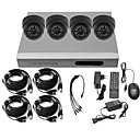 Ultra-Low-Preis 4-Kanal CCTV DVR-Kit (H. 264, 4 Hallen-IR-Farb-Kameras)