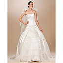 Two-tier Tulle Ribbon Edge Chapel Wedding Veil With Sequin