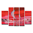 Hand-painted Landscape Oil Painting with Stretched Frame - Set of 5