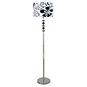 40W Modern Floor Light with Farbric Shade Floral Pattern