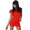 Sexy Women V Slim Lace Silk Dress