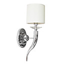 moderne 1 lampje wandlamp met witte schaduw chroom afgewerkt
