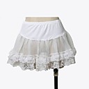 blanco de organza de longitud corta lolita clásica falda de encaje