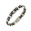 Golden and Black Stripe Pattern Titanium Steel Bracelet