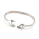 Hand in Hand Pattern Titanium Steel Bracelet (Silver)