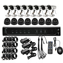 Ultra-Low-Preis 16ch CCTV DVR-Kit (H. 264, 8 Outdoor Wasserdicht & 8 Indoor-IR-Farb-Kameras)