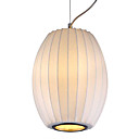 25W Contemporary 1 - Light Pendant Light in Fibre Shade White Arc Designed