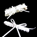 2 peças Lace / Poliéster com ligas strass / fitas de casamento