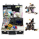 2 Tattoo Gun Kit for Lining and Shading (1 Damascus Steel Tattoo Machine and 1 Alloy Tattoo Machine)