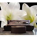 White lilies Modern Botanical Nature Mural