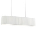 60W Contemporanea 2 - Luci a sospensione a luce con paralume in tessuto bianco