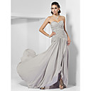Sheath/ Column Sweetheart Sweep/ Brush Train Chiffon Evening Dress