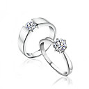  Charming Sterling Silver Cubic Zirconia Couple's Rings
