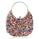 Pretty Cotton with Multicolor Acryl Shapes Evening Handbag/Wristlet