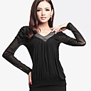 basic effen kleur diamonded kant lange mouwen shirt