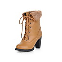 Leatherette Chunky Heel Ankle Boots Party / Evening Shoes With Lace-up (More Colors)