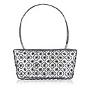 Charming Satin with Acryl Flower Evening Handbag/Wristlet(More Colors)