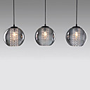 Comtemporary Glass Pendant Lights with 3 Lights Transparent Shades