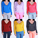 vento di base casuale con scollo a V manica lunga maglia