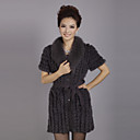 Short Sleeve Turndown Collar Evening Rabbit Fur Coat (More Colors)