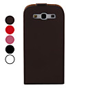 PU lær flip tilfelle dekke for Samsung Galaxy S3 i9300 (multi-farge)