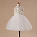 Ball Gown Halter Tea-length Tulle Flower Girl Dress