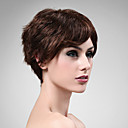 Capless 100% Human Hair Wig Short High Quality Natural Look Dark Brown Curly Hair Wig