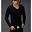 ocio v-collar color sólido camiseta