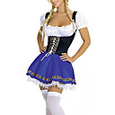 Sexy White Blue Dutch Beer Girl Women Halloween Costume  (1Pieces)