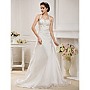 A-line Halter  Court Train Taffeta  Wedding Dress