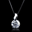 Fine Jewelry Simply Leaf With Big Zircon Sterling Silver Necklace