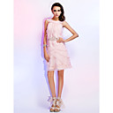 Sheath/Column Jewel Knee-length ChiffonCocktail Dress With Beading
