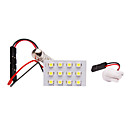 LED auto Reading Light met 12 LED's in Wit Licht (Wordt geleverd in Pair, 1.2W, 1210, Lumen (LM) 50, Kleurtemperatuur 8000K, 12V)
