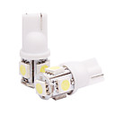 T10 Car Light in a Pair (5050, 2W, Lumen(LM) 60,BZ6 Color Temperature 6000-6500K, 12V, with 5 LEDs, White Light)