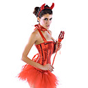 Sequin Red Devil Halloween Sexy Women Costume(4 Pieces)