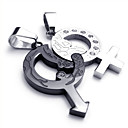 Couple Cross Diamond Pendant(Free Chain)(3.8*3.1*0.3CM)