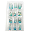24pcs Full Cover 3D Flower Acrylic French False Nail Art Tips