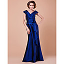 Trumpet/Mermaid V-neck Floor-length Taffeta Mother Of The Bride Dress