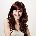 Capless Long Body Wave Brown Synthetic Wig Side Bang