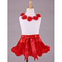 flores tops com pettidress correspondência definir chiffon vestido da menina flor
