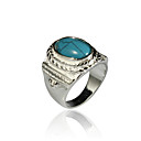 Única liga Oval Imitação Anel Gem Stone