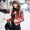 Long Sleeve Collarless Casual/Evening PU Jacket(More Colors)