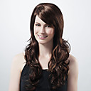 Capless Extra Long Synthetic Dark Coffee European Weave Hair Wig