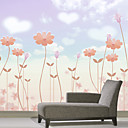 Mural rosa floral da natureza contemporânea Gráficos