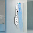 Painting Finish LED Color Changing Centerset Wall Mount Aluminum Shower Panel with 5 Functions Hand Shower